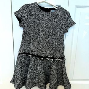 Mayoral Black and White Tweed Dress Girls Size 6